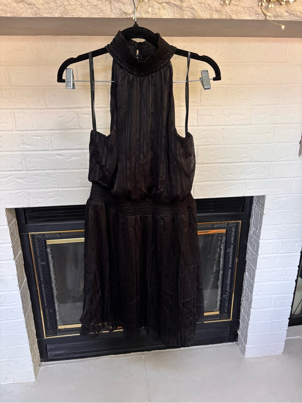 BCBG Paris Black High-Neck Sleeveless Mini Dress